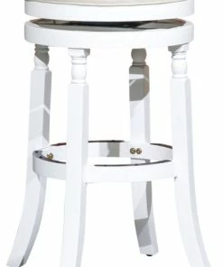 Wholesale 😍 DTY Indoor Living DTY Palmer Lake Swivel Stool, White/ Beige Seat, 24" Counter Stool 🎉