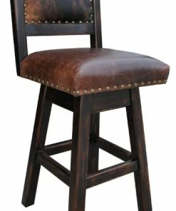 Discount ⭐ Rancho Collection Hacienda Swivel Stool, Cowhide, 24" Counter Height ⌛