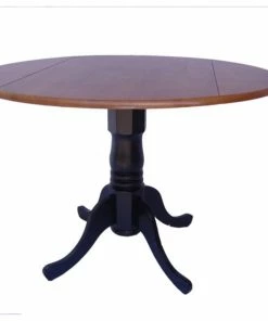 Best Sale 🔥 International Concepts 42" Solid Wood Dual Drop Leaf Dining Table - Black/Cherry 🎁